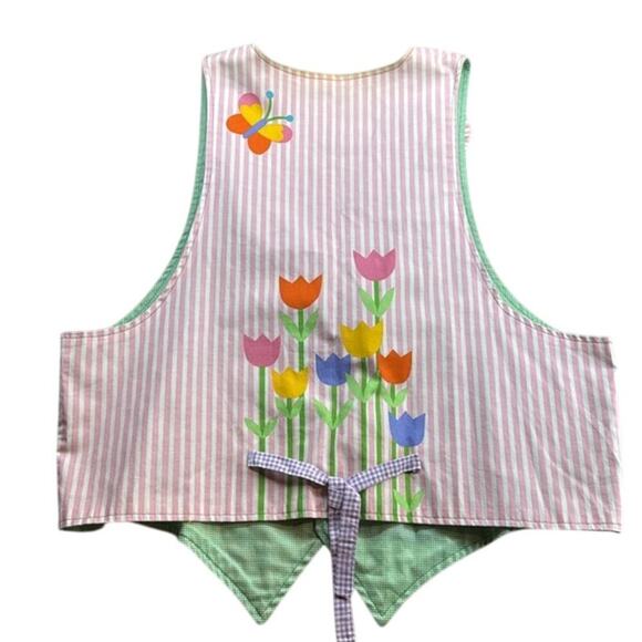 Women’s Handmade Pastel Grandma Cottage Core Easter Bunny Embellished Vest - Picture 2 of 9